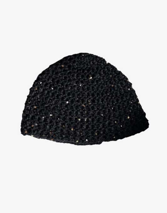 Glittermesh Mössa - Svart