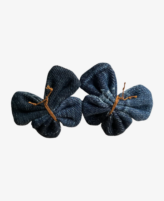 Hårklämma Denim Fjäril Mörkblå