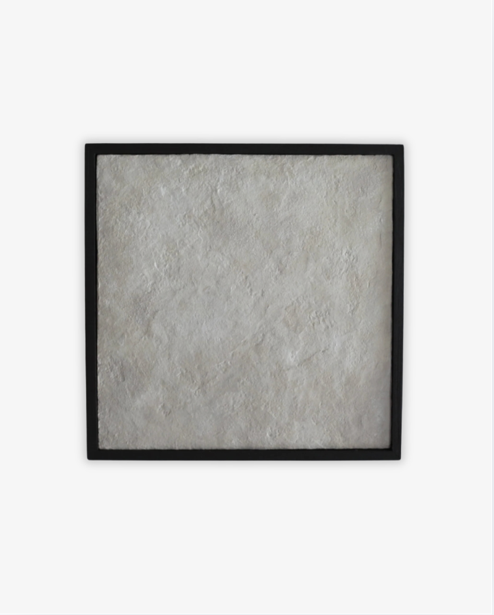 Texturerad Papperslera Reliefkonst | Minimalistisk Wabi-Sabi Väggdekor, Inramad