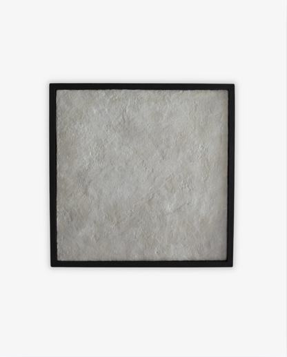 Texturerad Papperslera Reliefkonst | Minimalistisk Wabi-Sabi Väggdekor, Inramad