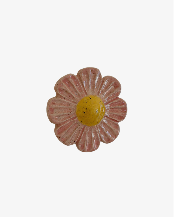 Keramisk blomväggkonst – Rosa snidad