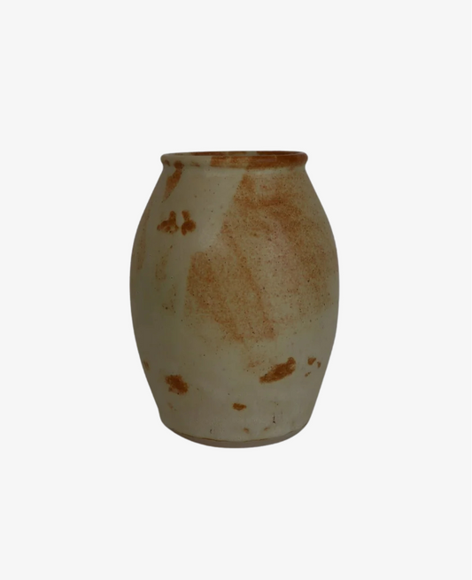 Handgjord keramik vas i gul/beige