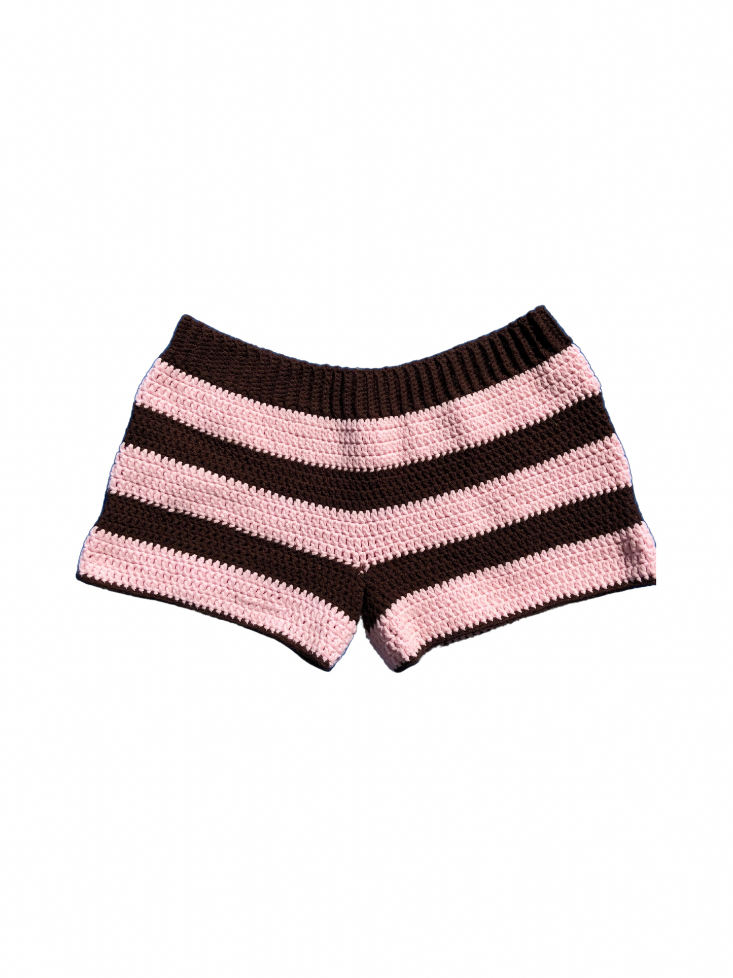 Randiga hotpants - Brun/rosa