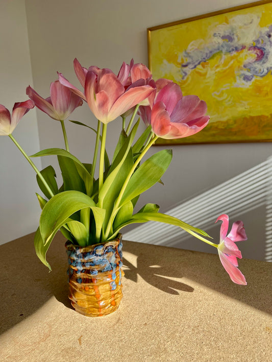 Kurvig vas - Brun/Blå