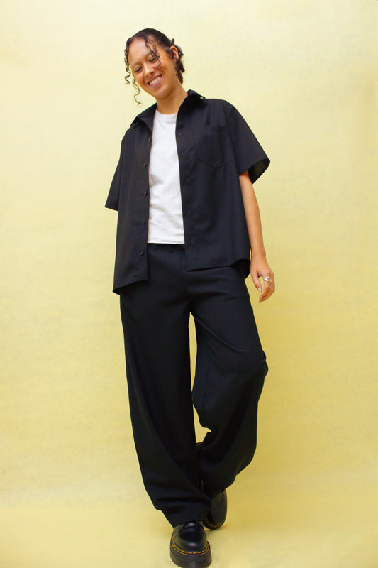 Black Wool Trousers