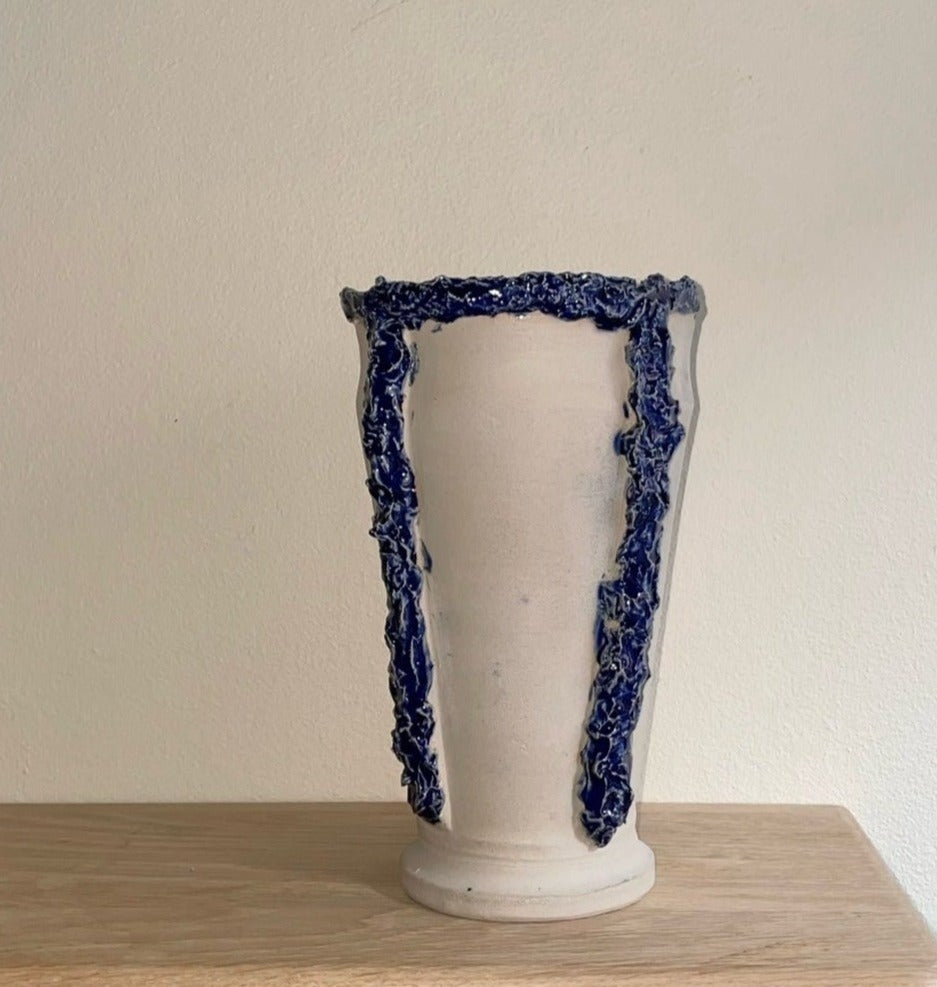 Blue stripe vase