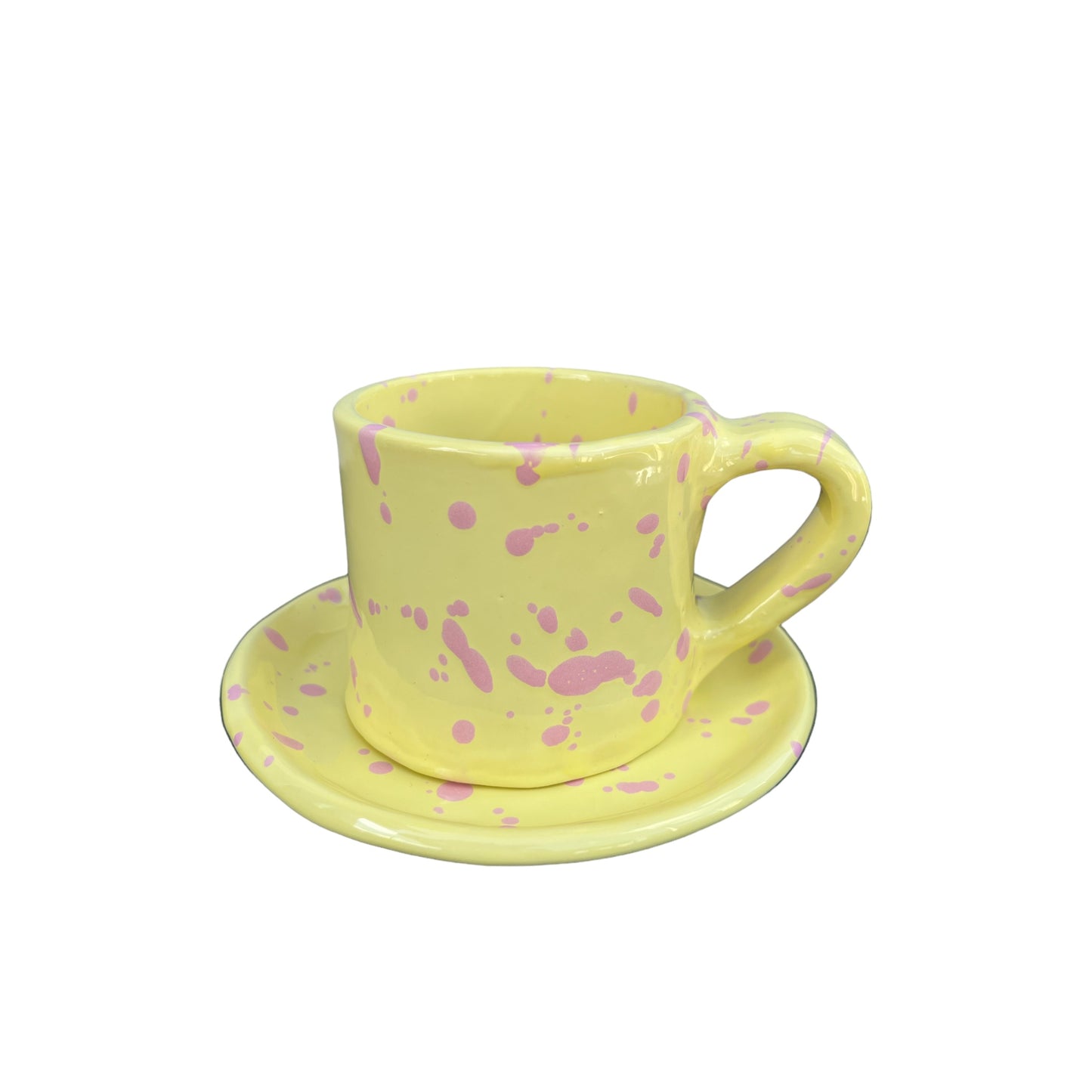 Cup & plate (SET) - Yellow & Pink