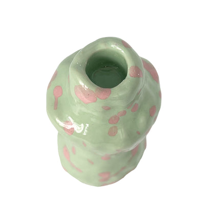 Candle holder - Green & Pink