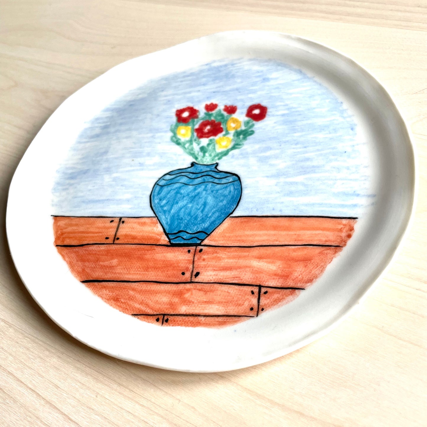 Blue vase Plate