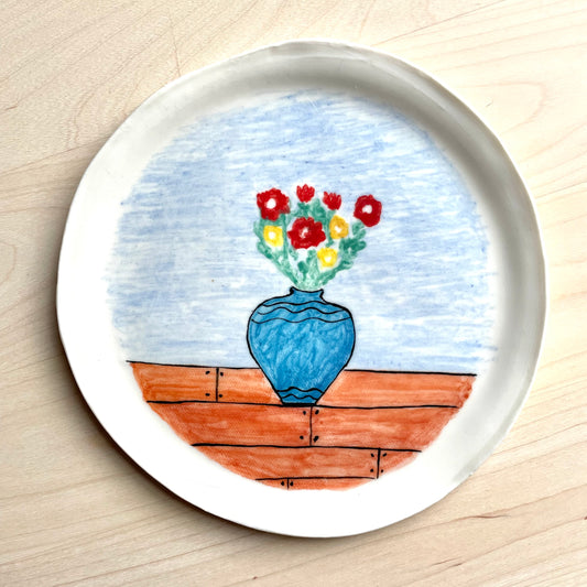 Blue vase Plate