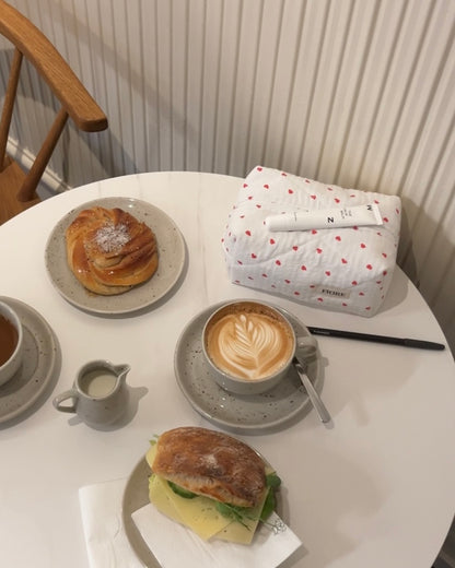 Upcycled makeup bag - Hearts