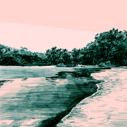 Costa Rica Beach, färg Print