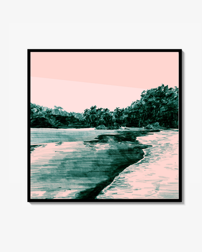 Costa Rica Beach, färg Print